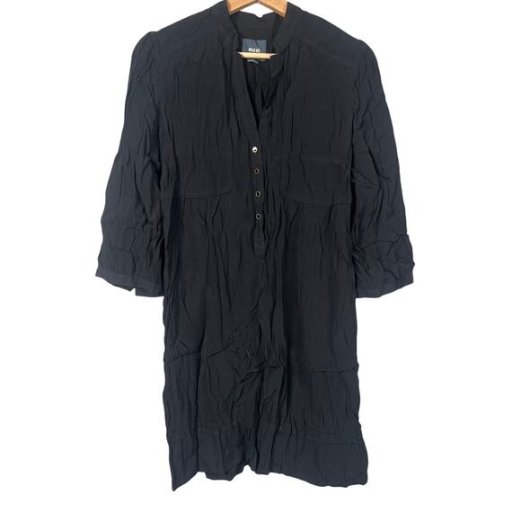 Maeve Anthropologie Women's Size 4 Popover Mini Shirt Dress Black - Picture 1 of 7